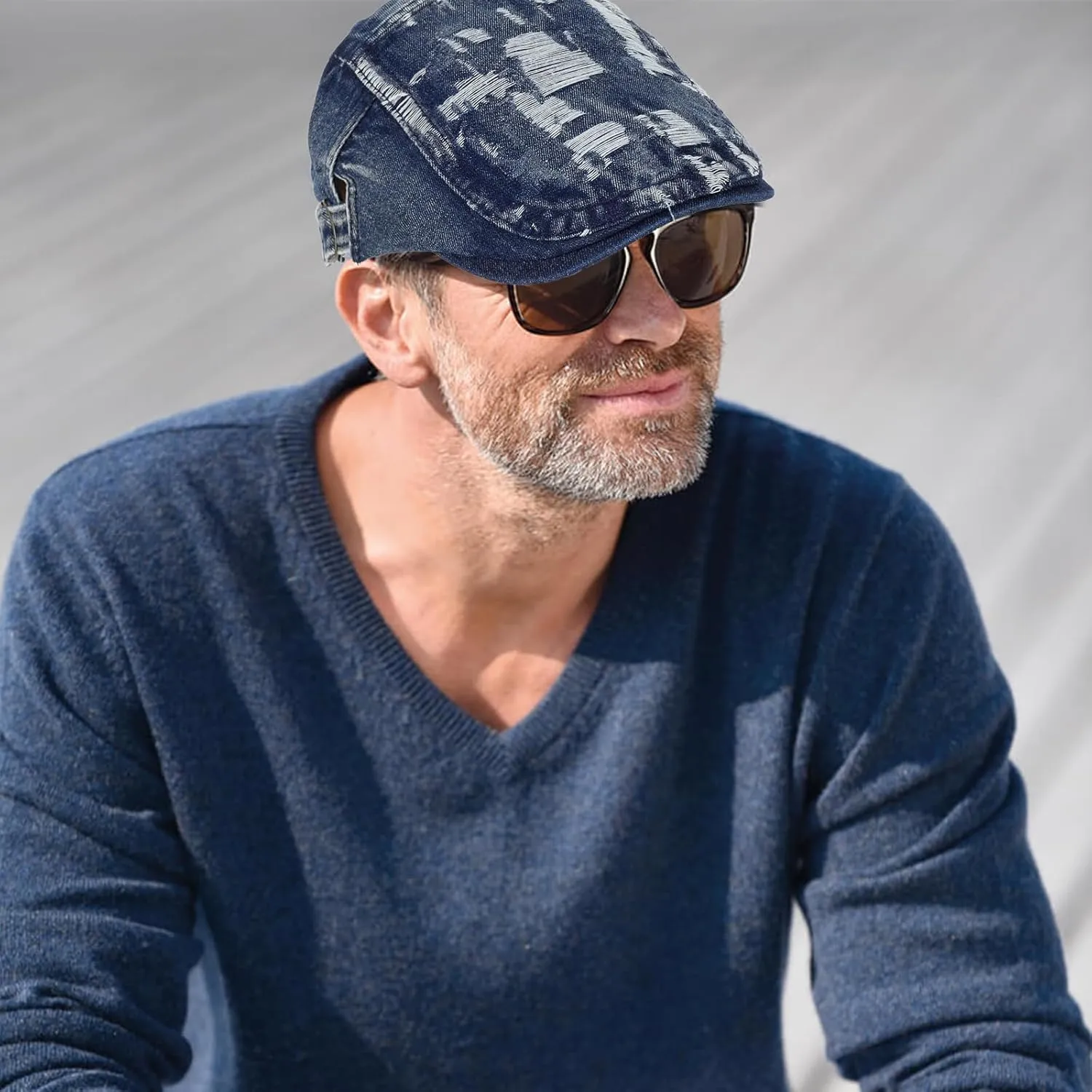 3Pcs Men's Newsboy Caps Washing Cotton Cooling Lightweight Scally Cap for Men Adjustable Flat Cap