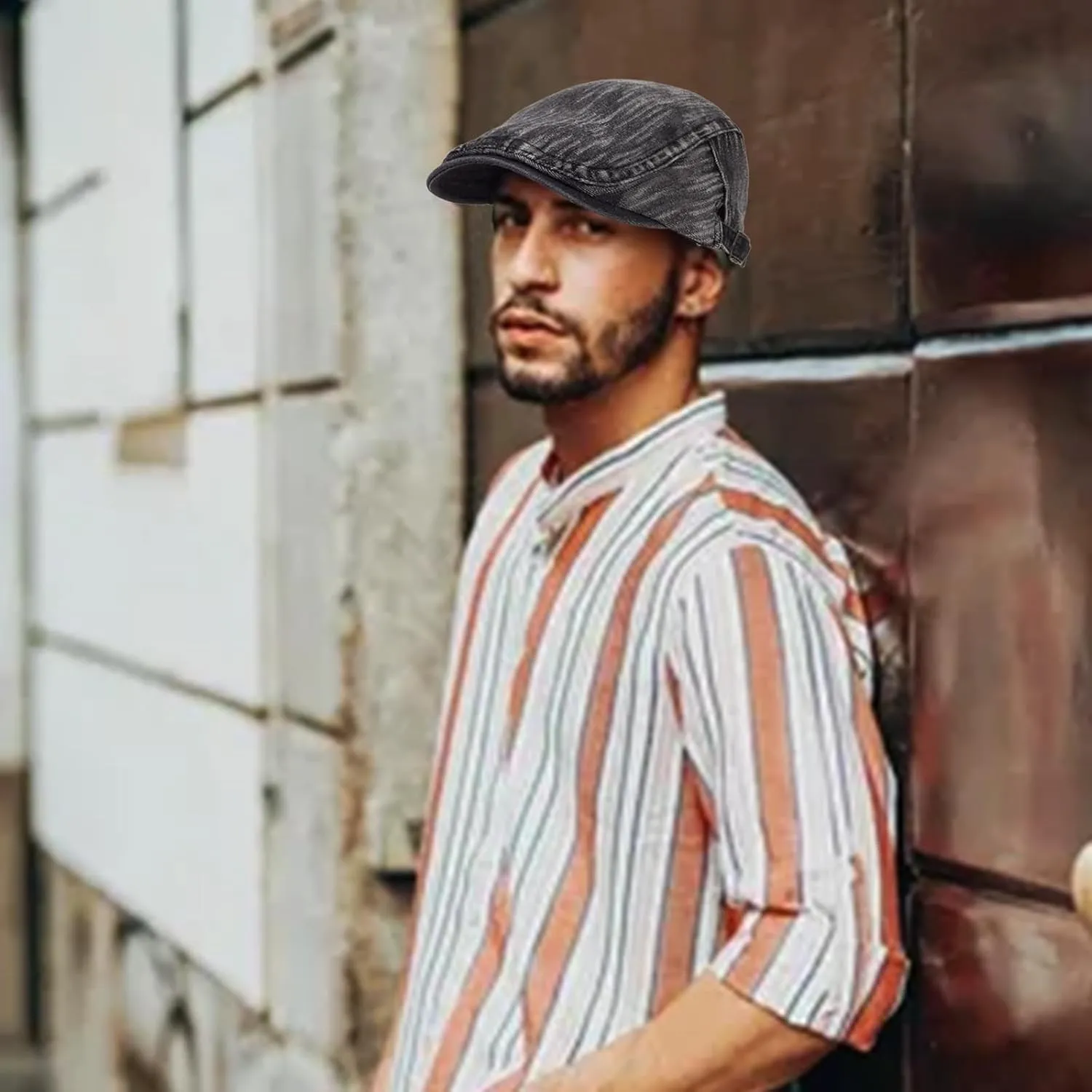 3Pcs Men's Newsboy Caps Washing Cotton Cooling Lightweight Scally Cap for Men Adjustable Flat Cap