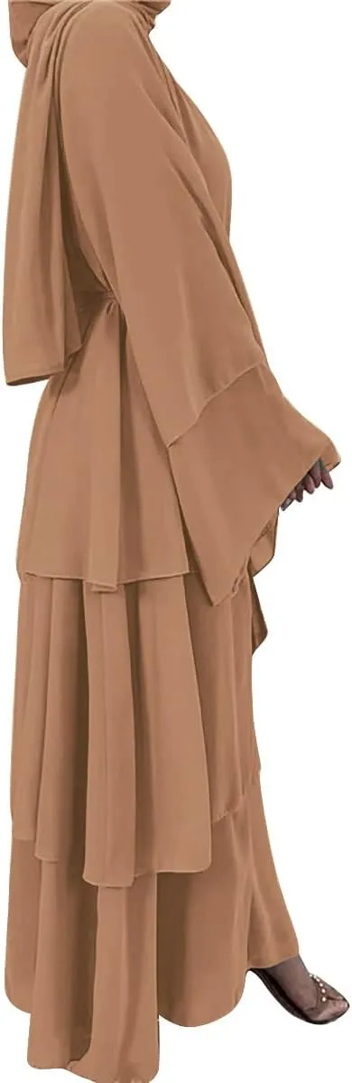 Abayas for Women Muslim Dubai Dress Solid Loose Fit Long Cardigan Islamic Kaftan Robe Open Front Maxi Length