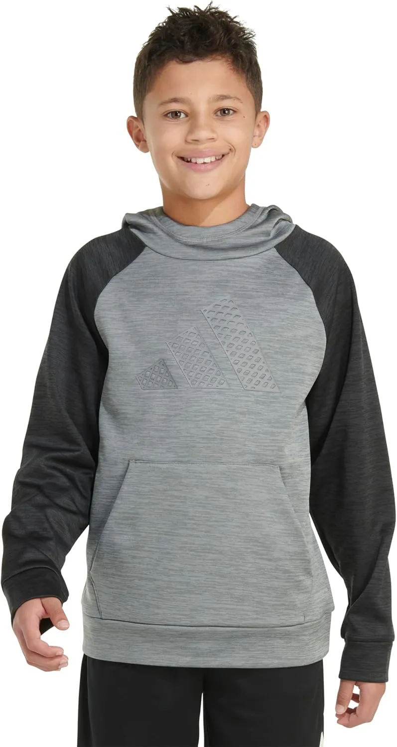 adidas Boys' Pullover Hoodie Poly Hooded Sweatshirt