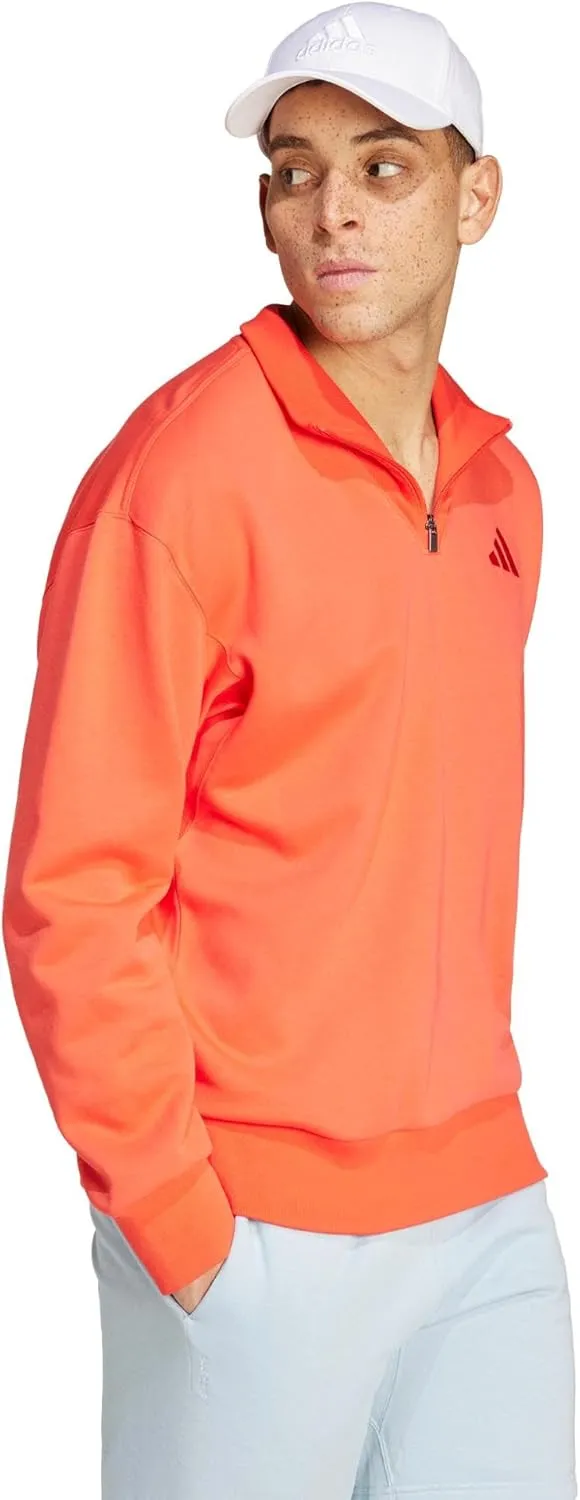 adidas Men's All Szn Fleece Quarter-Zip Crewneck Swearshirt