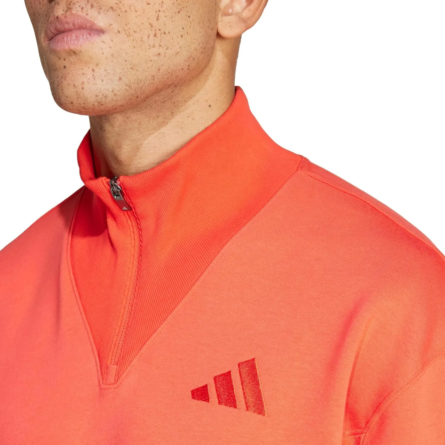 adidas Men's All Szn Fleece Quarter-Zip Crewneck Swearshirt