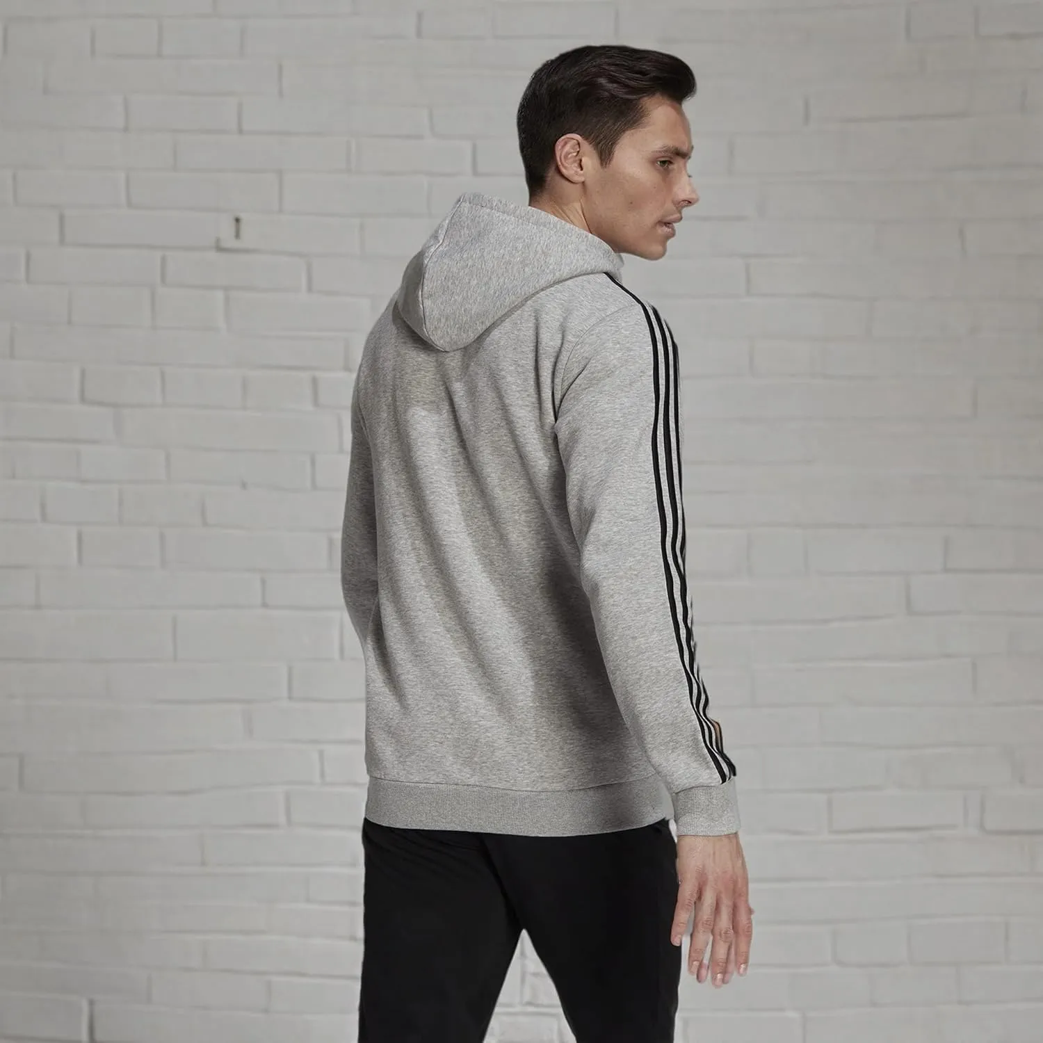 adidas Men's Essentials Fleece 3-Stripes Full-Zip Hoodie
