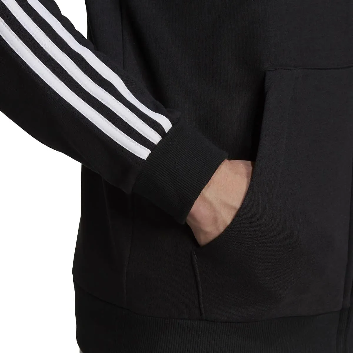 adidas Men's Essentials French Terry 3-Stripes Full-Zip Hoodie