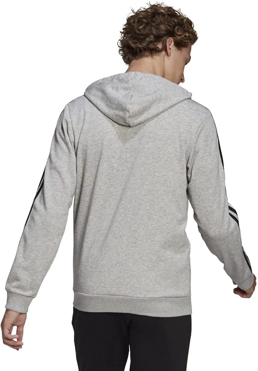 adidas Men's Essentials French Terry 3-Stripes Full-Zip Hoodie