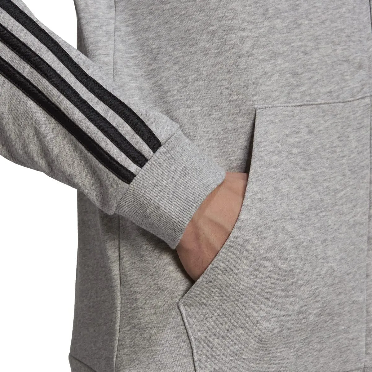 adidas Men's Essentials French Terry 3-Stripes Full-Zip Hoodie