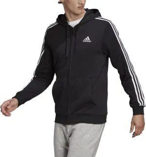 adidas Men's Essentials French Terry 3-Stripes Full-Zip Hoodie