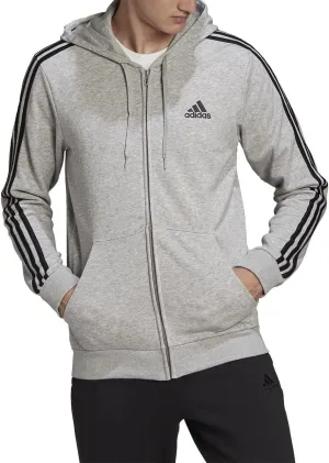 adidas Men's Essentials French Terry 3-Stripes Full-Zip Hoodie