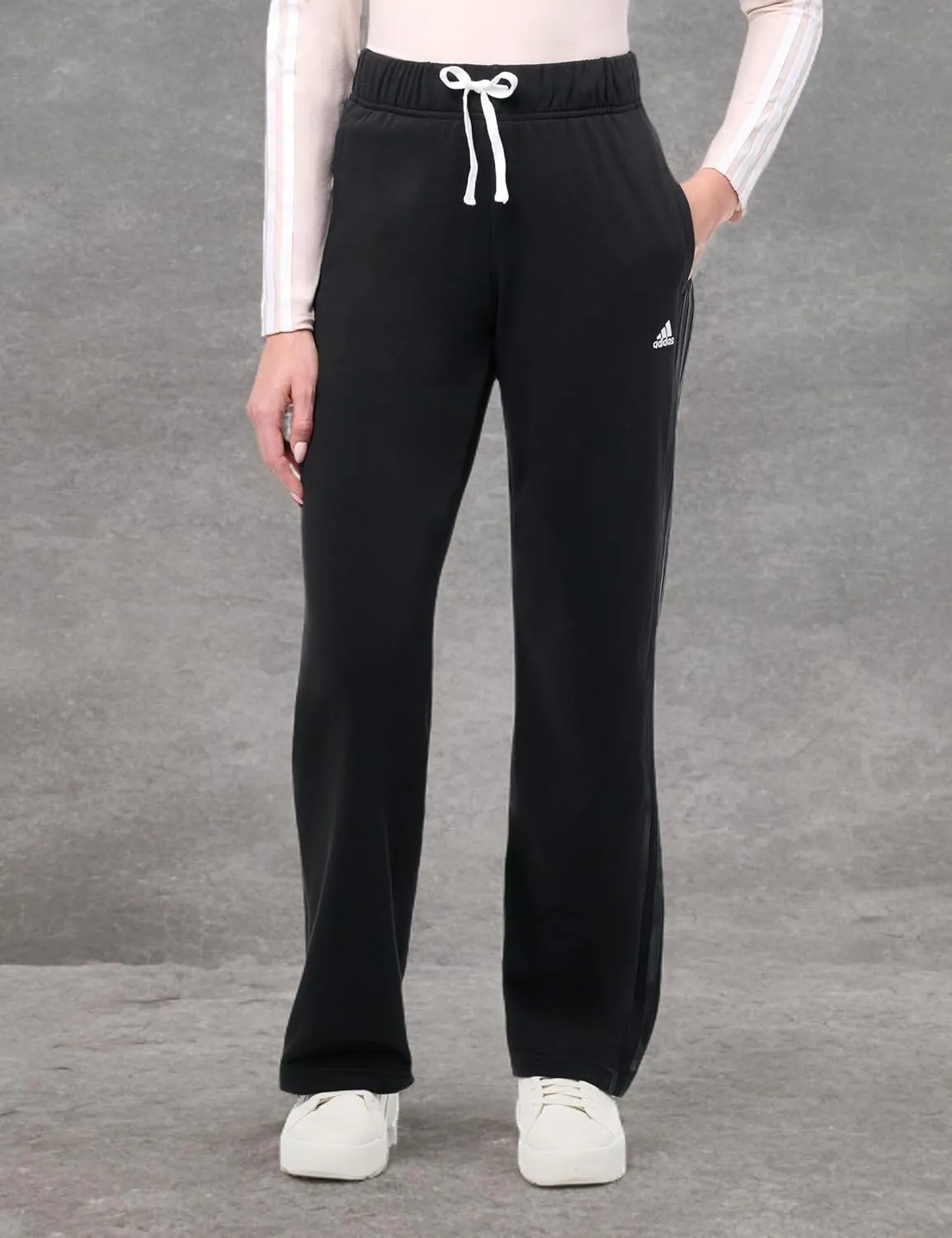 adidas Women's Floral Graphic 3-Stripes French Terry Pants