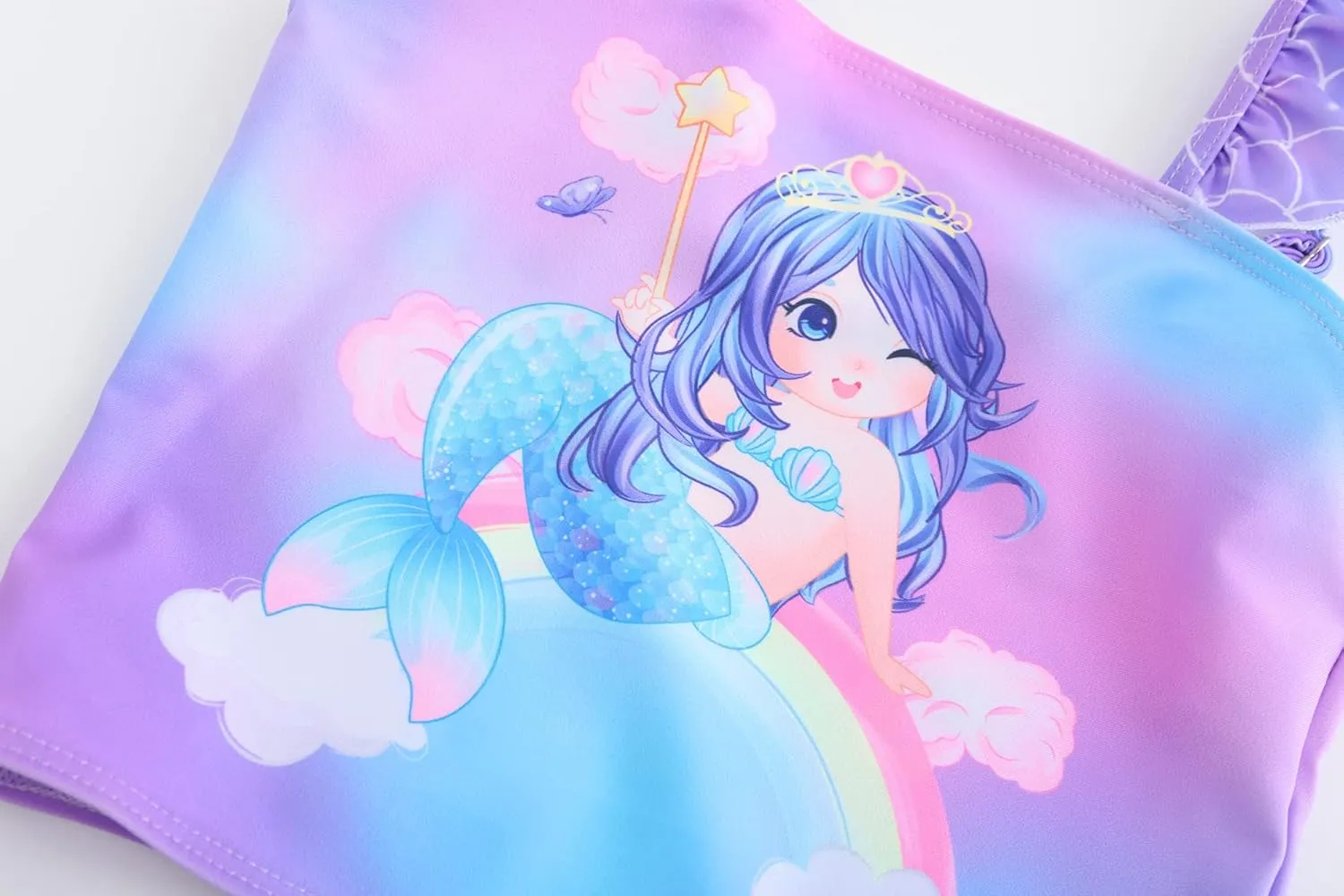 Akokvlar Two Pieces Swimsuit Mermaid Bikinis Tankini Bathing Suit for Little Girls