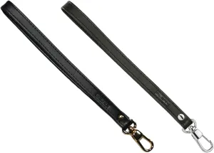 Alban Leather Wrist Strap Replacement for Wallet Wristlet or Keys Black strap with gold clasp and Black strap with silver clasp Duo