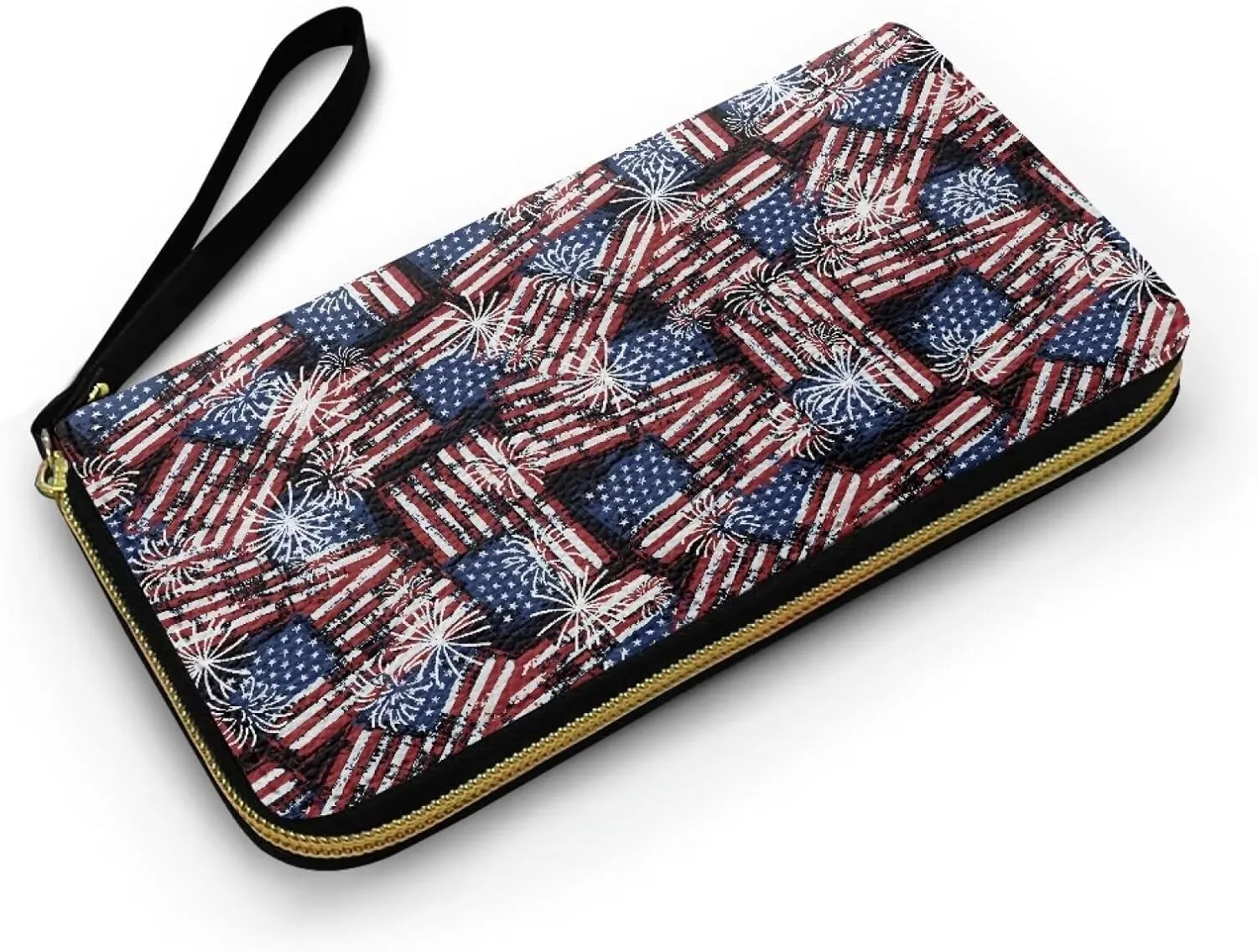 American Flag Women Wallets PU Leather Purse for Lady Novelty Travel Money Clips Long Style Large Capacity