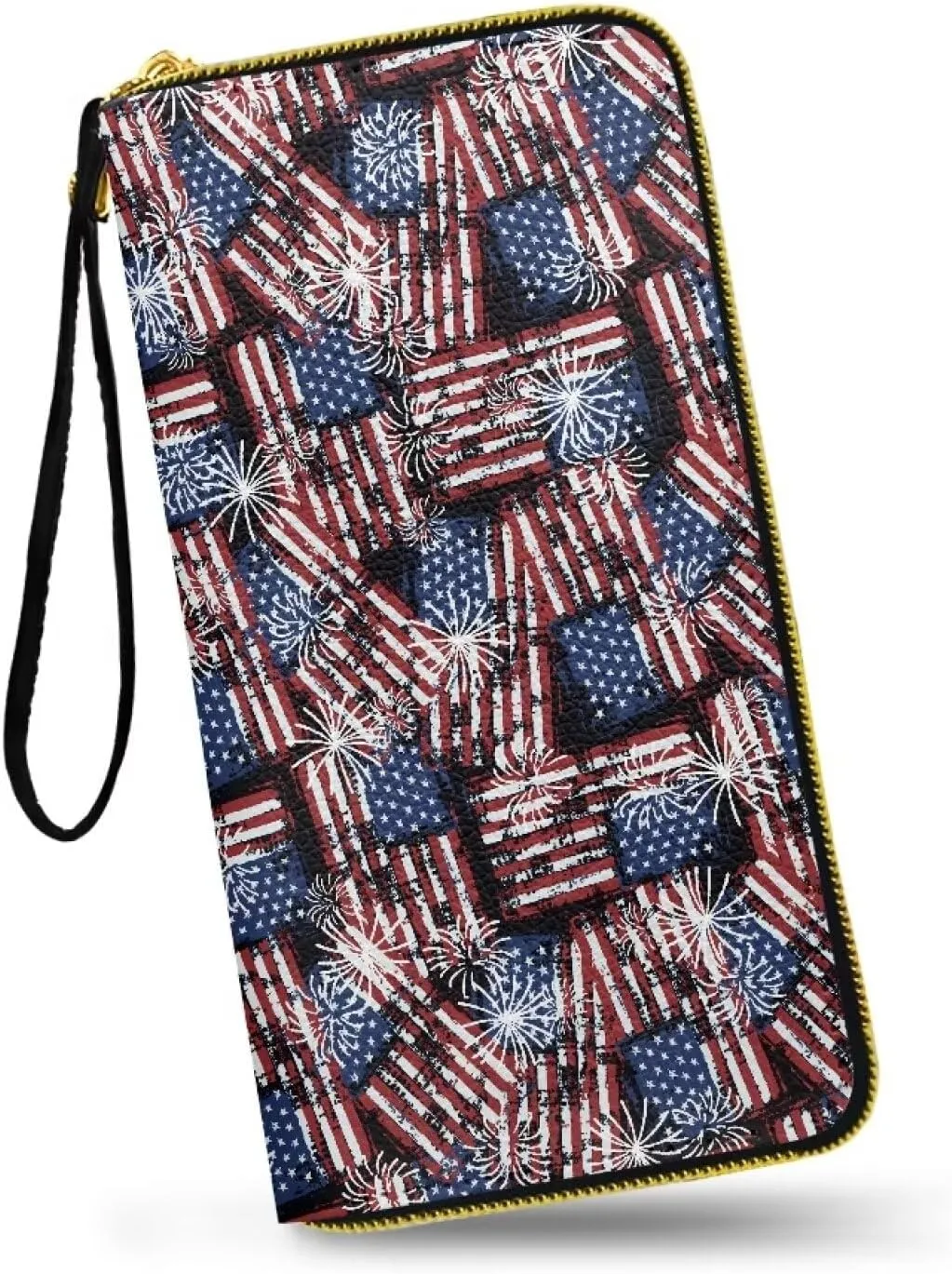 American Flag Women Wallets PU Leather Purse for Lady Novelty Travel Money Clips Long Style Large Capacity