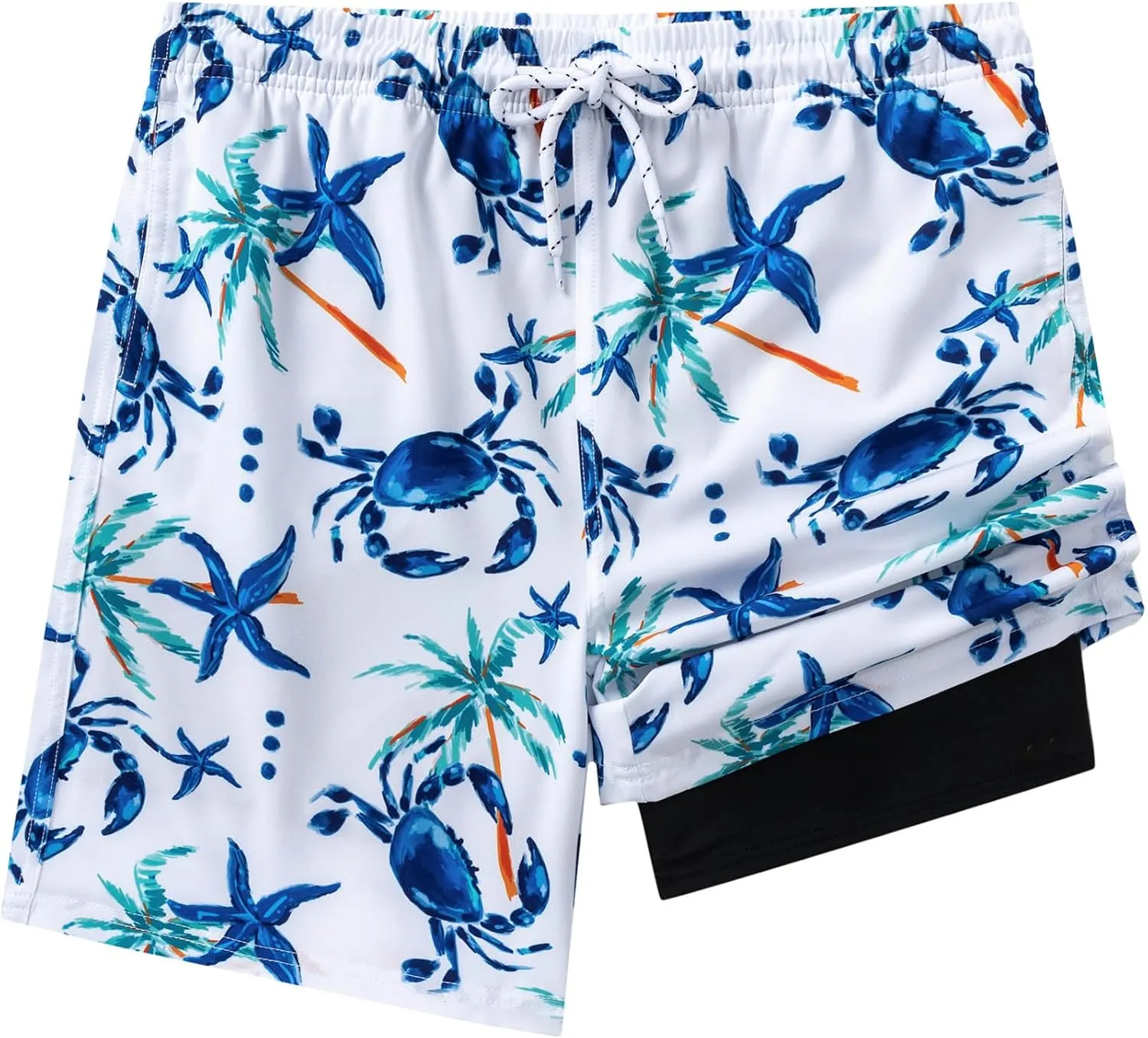 Aueyan Boys Swim Trunks with Compression Liner,Big Boy Bathing Suit Swimwear