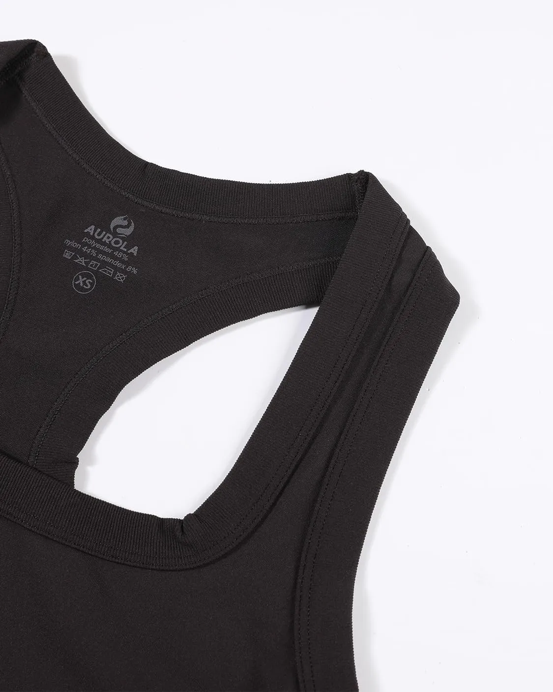 AUROLA Essentials Seamless Sleeveless Racerback Top,Women Subtle Marl Workout Square Neck Fitted Tank