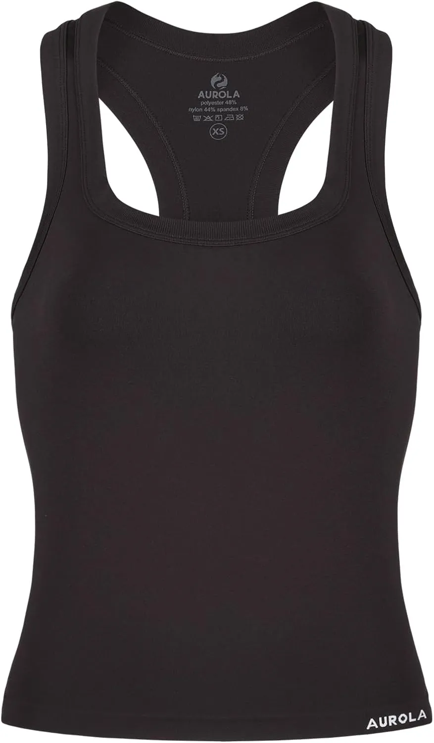 AUROLA Essentials Seamless Sleeveless Racerback Top,Women Subtle Marl Workout Square Neck Fitted Tank