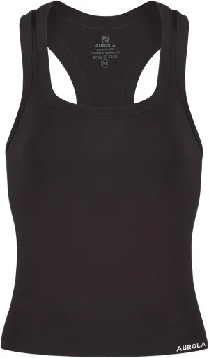 AUROLA Essentials Seamless Sleeveless Racerback Top,Women Subtle Marl Workout Square Neck Fitted Tank