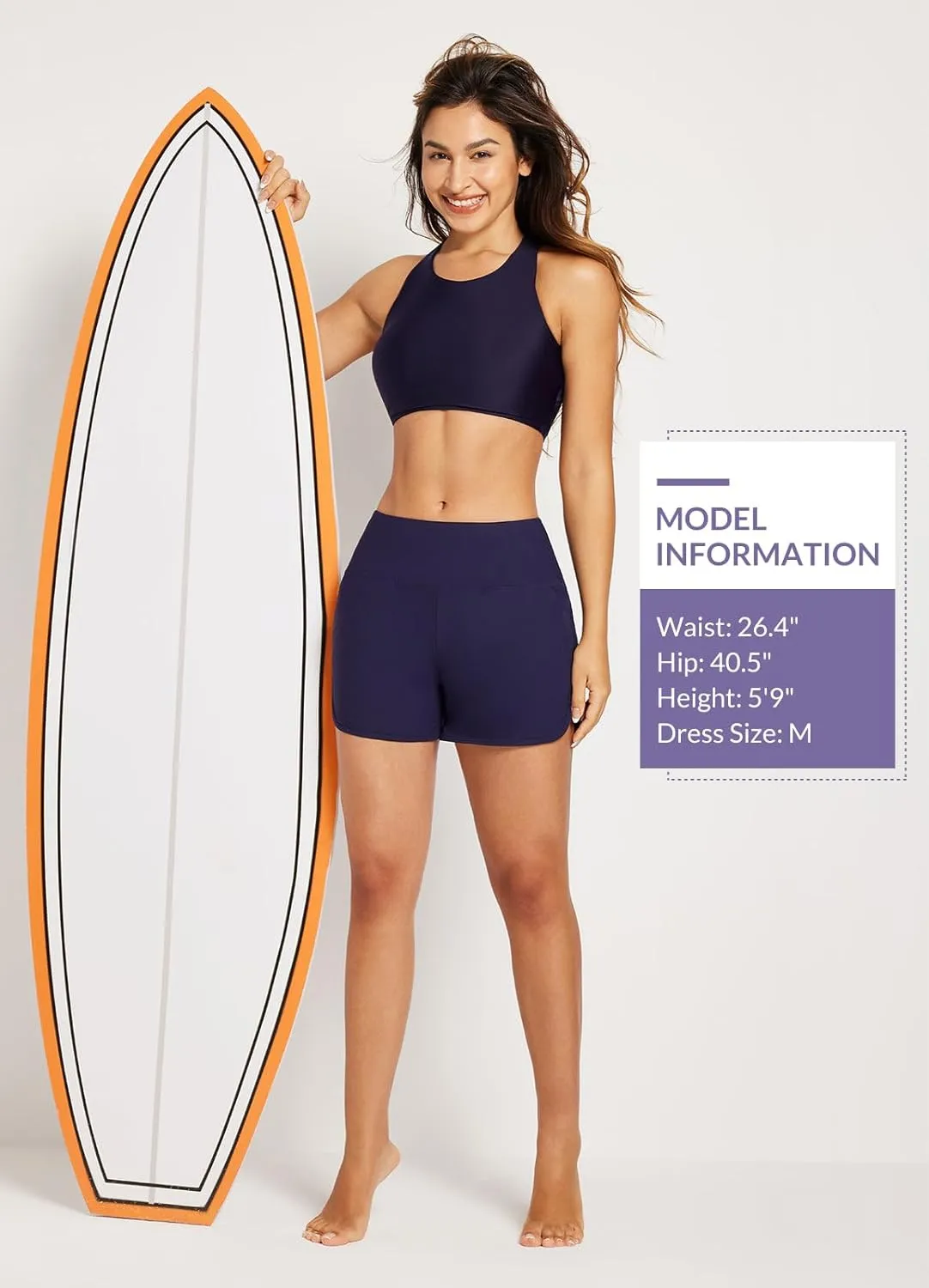 baleaf Women's 3"/5"/ 7" High Waisted Swim Board Shorts Quick Dry Swimsuits Bottoms Trunks with Pockets
