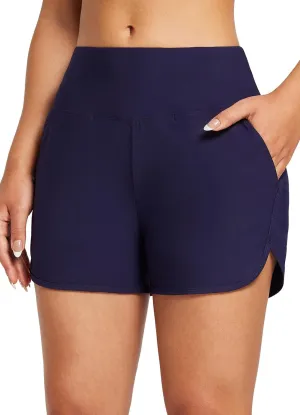 baleaf Women's 3"/5"/ 7" High Waisted Swim Board Shorts Quick Dry Swimsuits Bottoms Trunks with Pockets