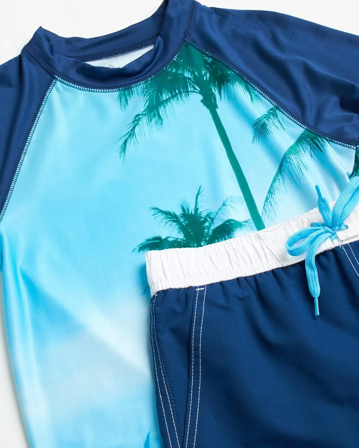 Big Chill Boys Rash Guard Set - 2 Piece UPF 50  Quick Dry Short Sleeve Swim Shirt and Swim Trunks for Boys (Sizes: 4-14)