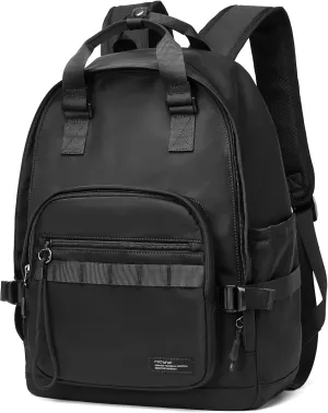 Black Backpack for Men with 16 Inch Laptop Compartment, 19L Day Backpacks Waterproof Daypacks for Travel Work College