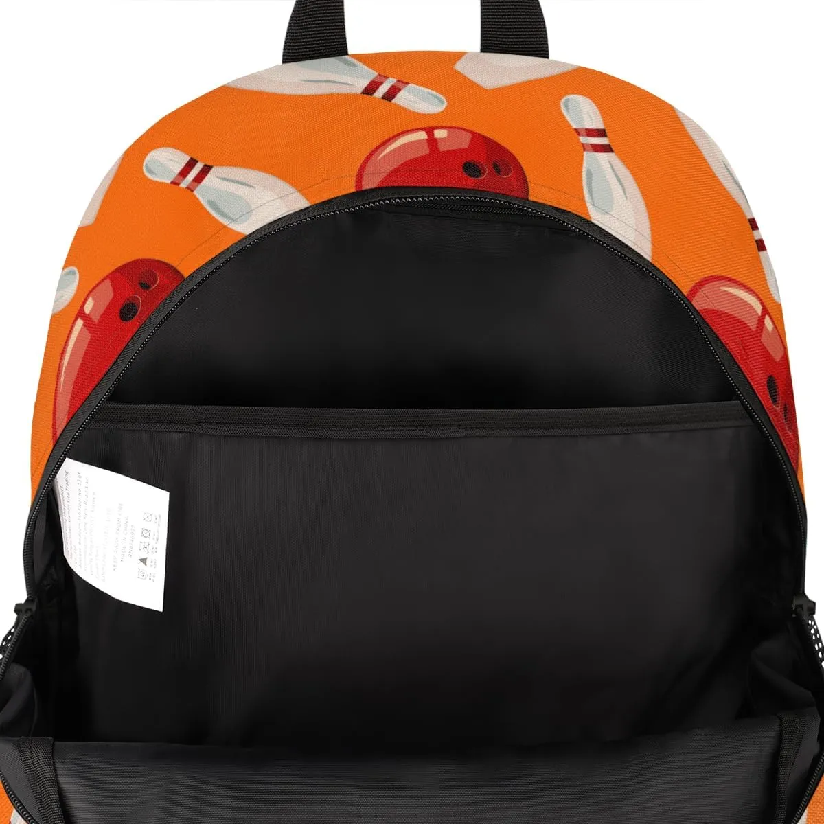 Bowling Ball Laptop Backpack for Women Men, Orange Work Travel Computer Backpacks, 18.3 Inch Large Computer Nurse Teacher Bags Casual Daypack