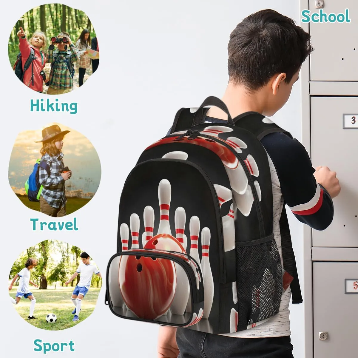 Bowling Ball Laptop Backpack for Women Men, Work Computer Backpacks, 18.3 Inch Large Computer Nurse Teacher Bags Travel Casual Daypack