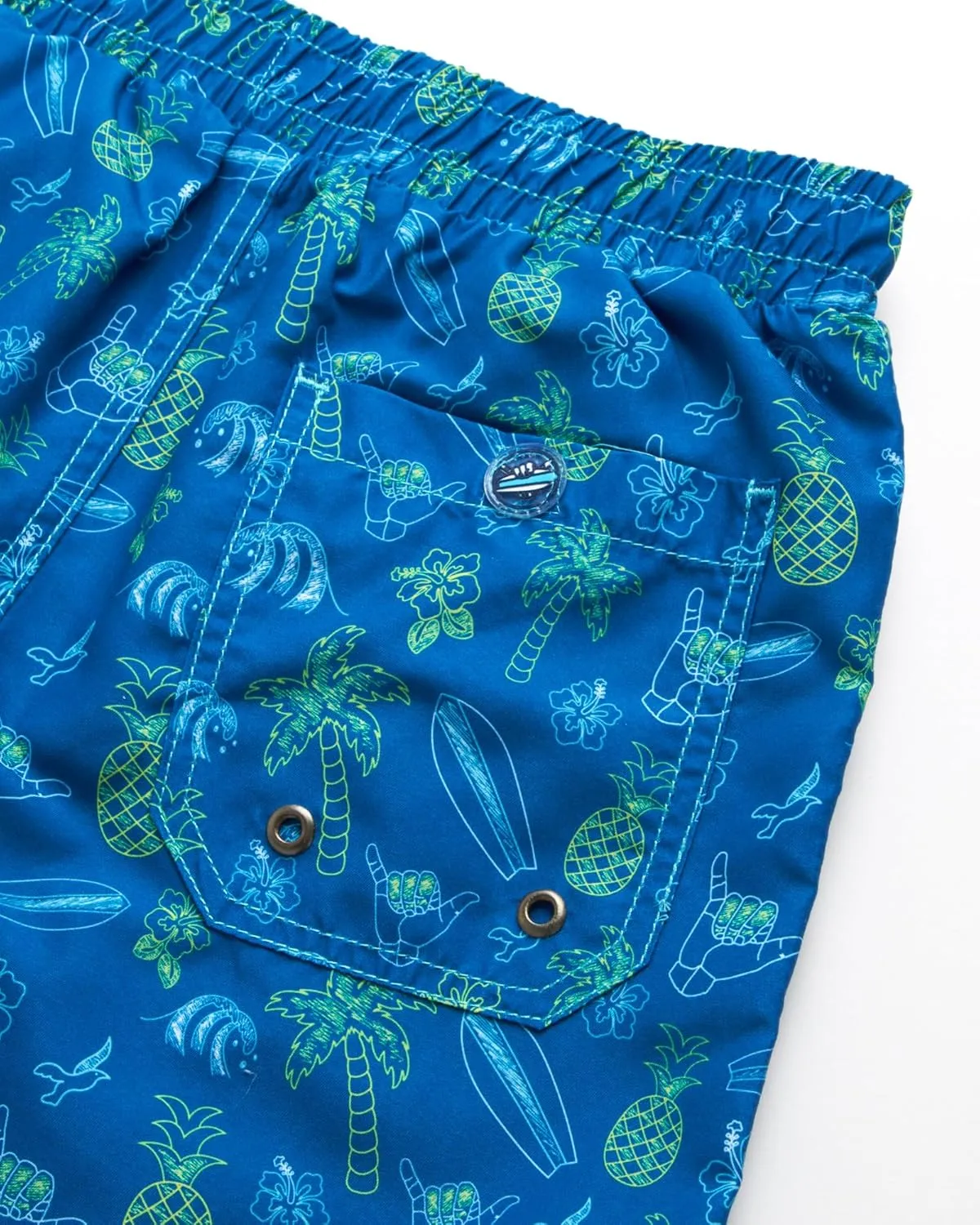 Boys Summer Shorts Set - 3 Piece Button Down Hawaiian Shirt, Swim Trunks, Bucket Hat - Boys Hawaiian Outfit, 5-14