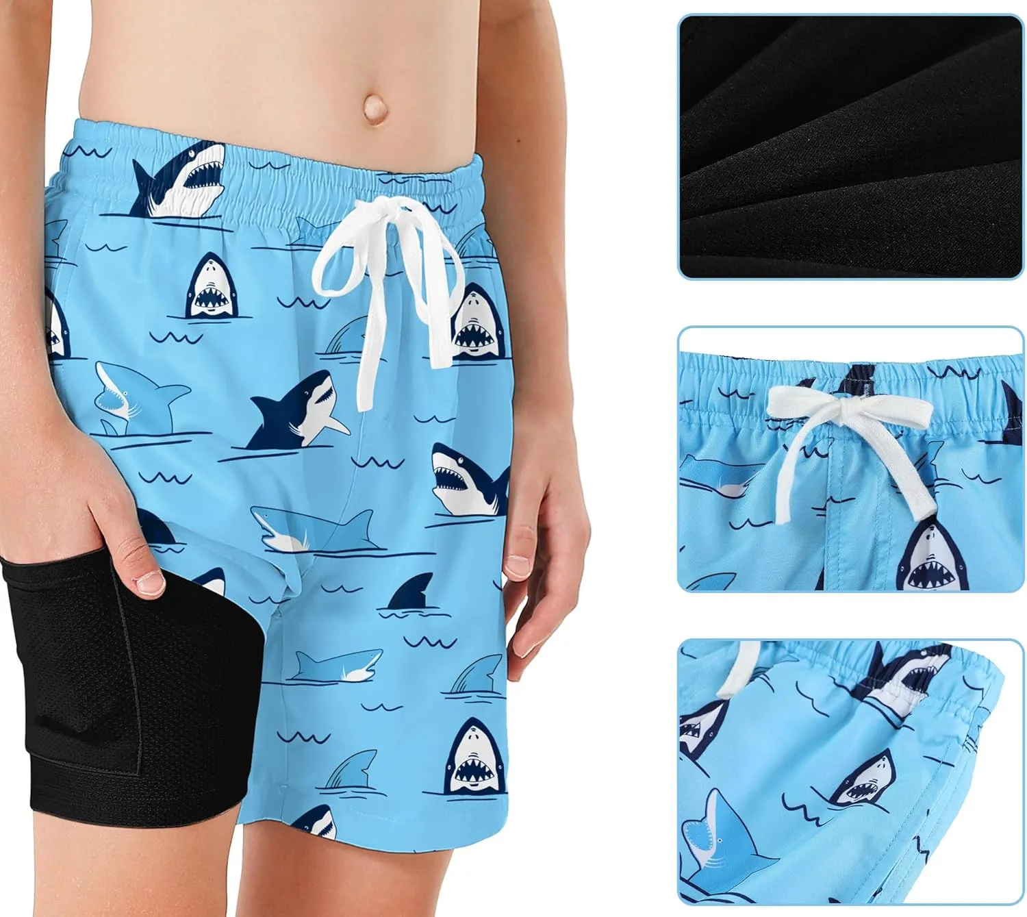 Boys Swim Trunks Compression Liner Bathing Suit Quick Dry Swimsuit 6-20T