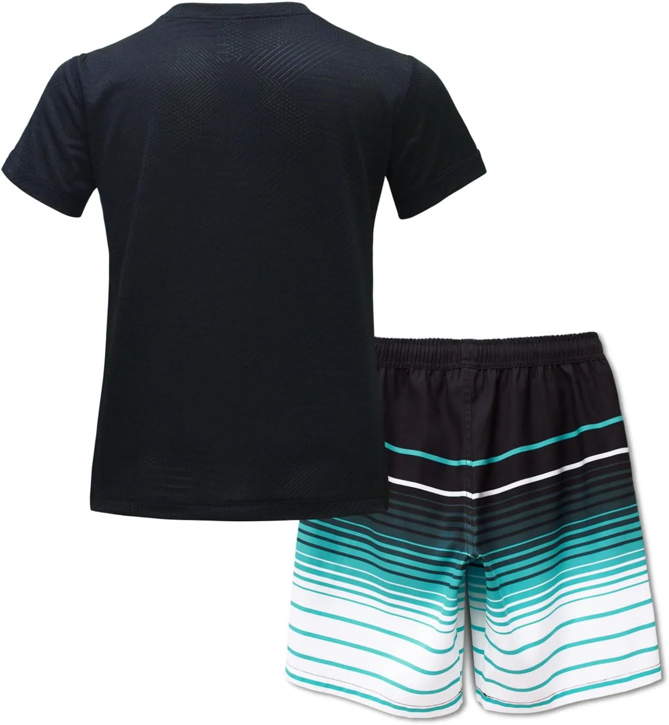 BoysRash Guard Set UPF 50  Short Sleeve Swim Shirt Quick Dry Bathing Suit Trunks Swimwear Size 8,10-12,14-16