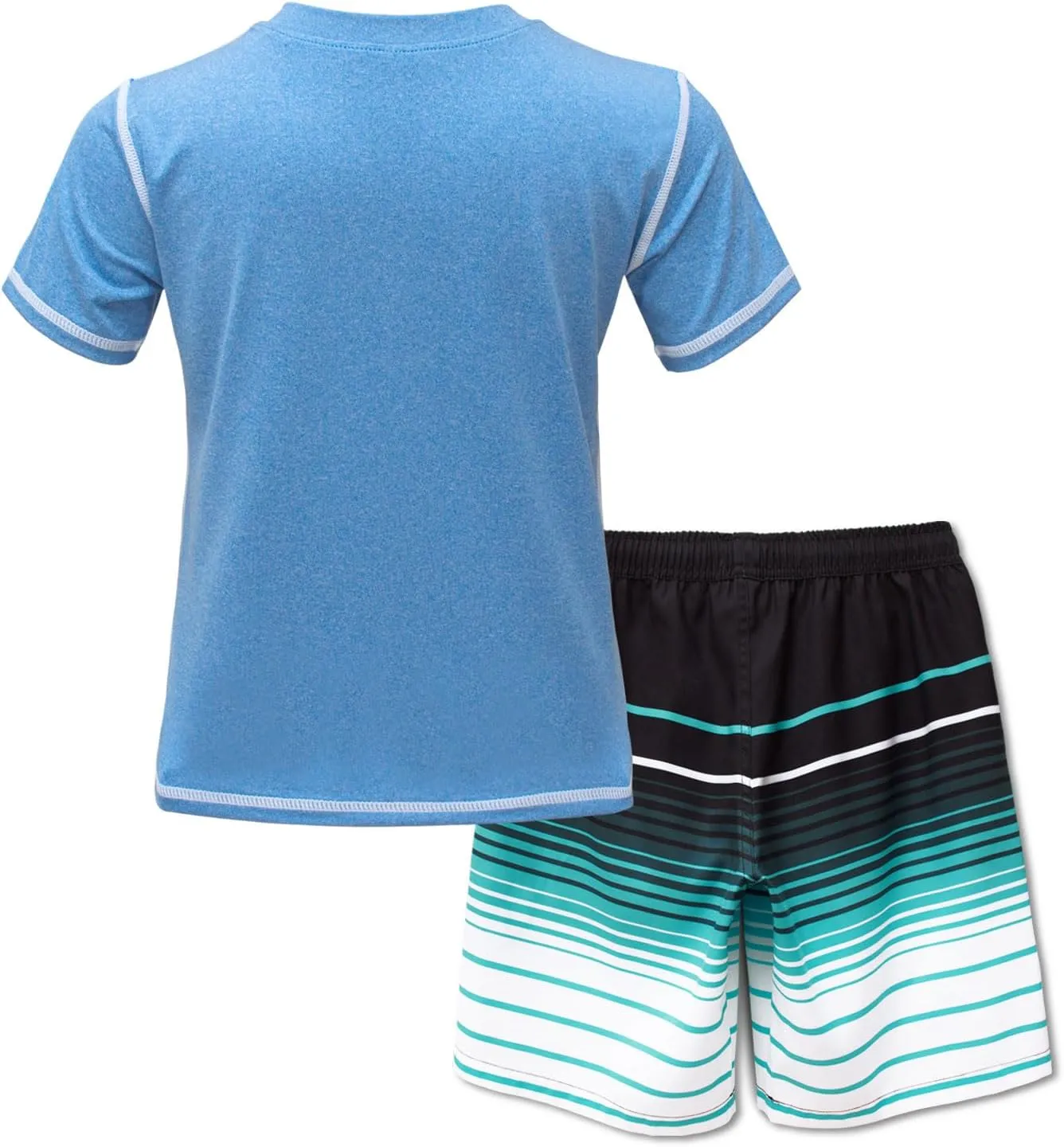 BoysRash Guard Set UPF 50  Short Sleeve Swim Shirt Quick Dry Bathing Suit Trunks Swimwear Size 8,10-12,14-16
