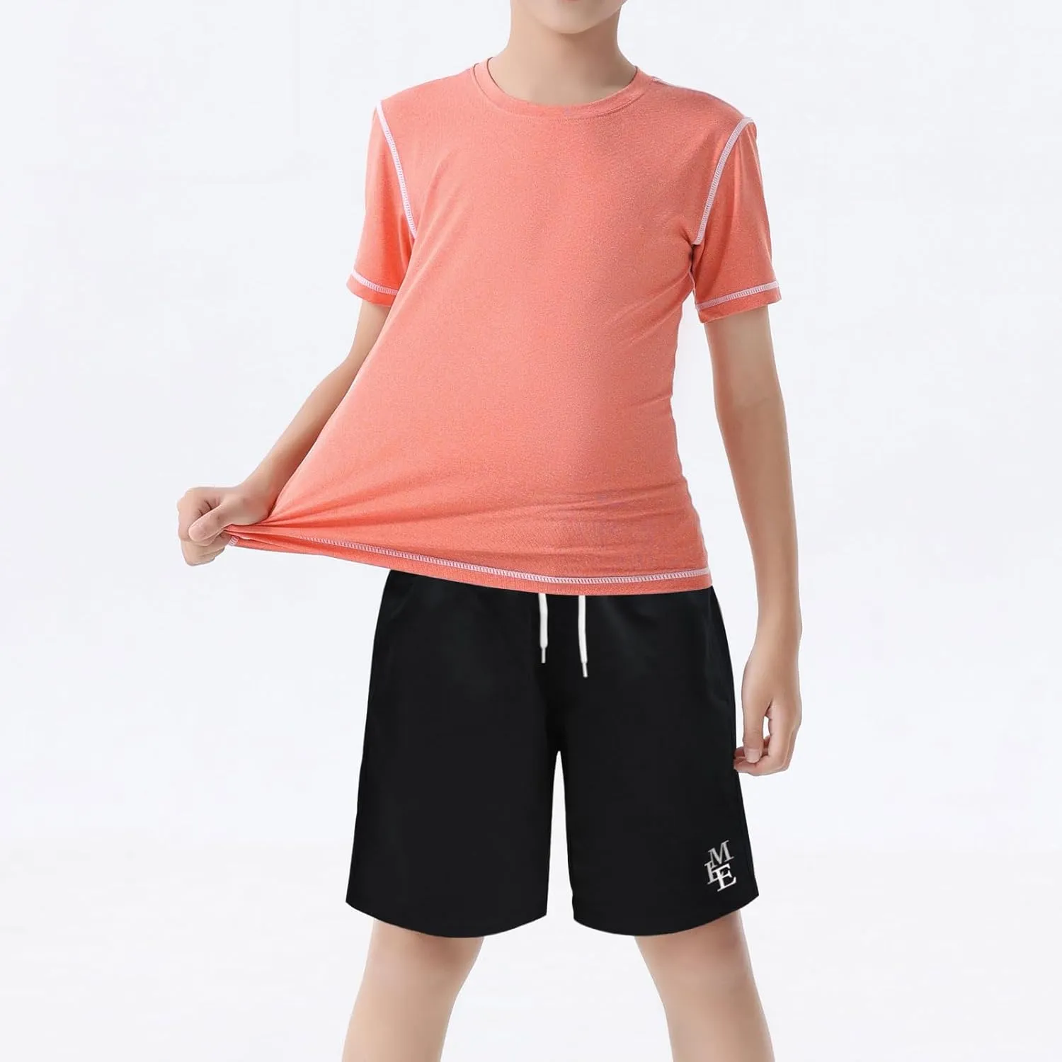 BoysRash Guard Set UPF 50  Short Sleeve Swim Shirt Quick Dry Bathing Suit Trunks Swimwear Size 8,10-12,14-16