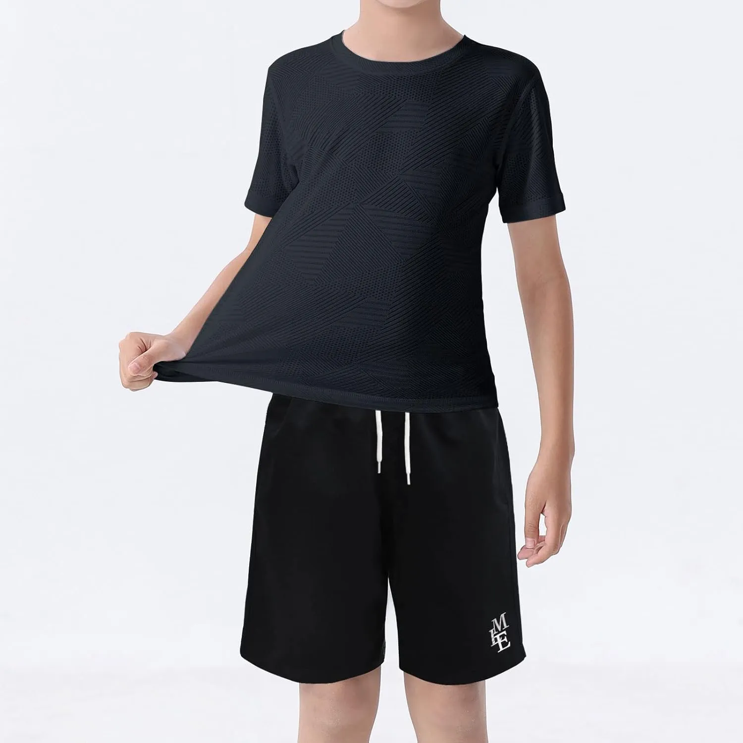 BoysRash Guard Set UPF 50  Short Sleeve Swim Shirt Quick Dry Bathing Suit Trunks Swimwear Size 8,10-12,14-16