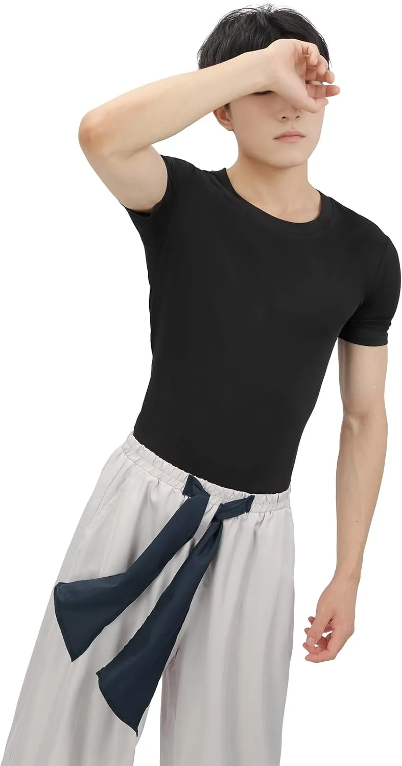 C-ZOFEK Men's US Size Anime Cosplay Costume Outfits Black Stretchy Top Baggy Pants