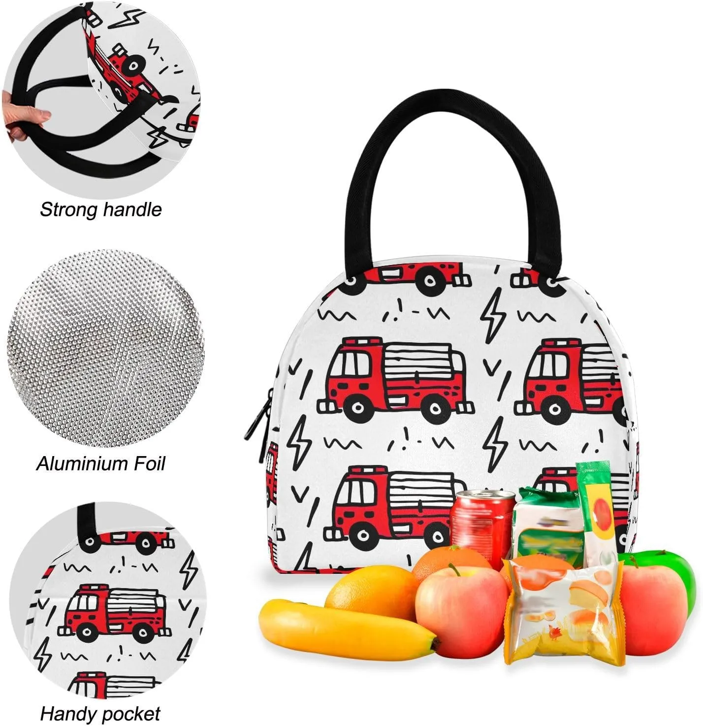 Cartoon Fire Trucks Kids' Backpacks Waterproof Beach Backpack, Backpack Elementary School