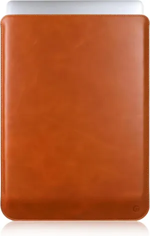 Casemade Real Leather Laptop Sleeve for MacBook Pro & Air Fits 13, 14, 15 & 16 Inch - Genuine Full Grain Leather with Soft Wool Lining (16 Inch - 2021  M1/M2/M3/M4)