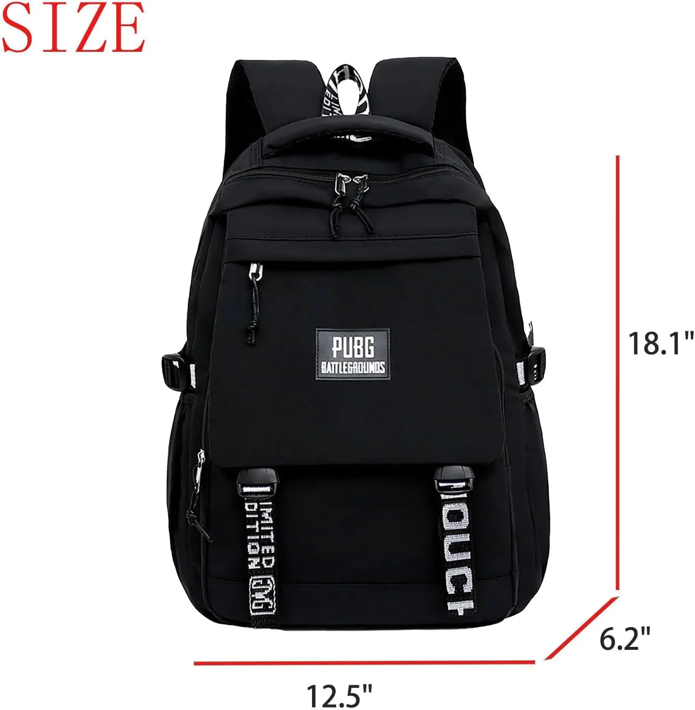Casual Print Large Capacity College Backpack Outdoor Travel 15.6 inch Laptop Backpack for Men (BlackB)