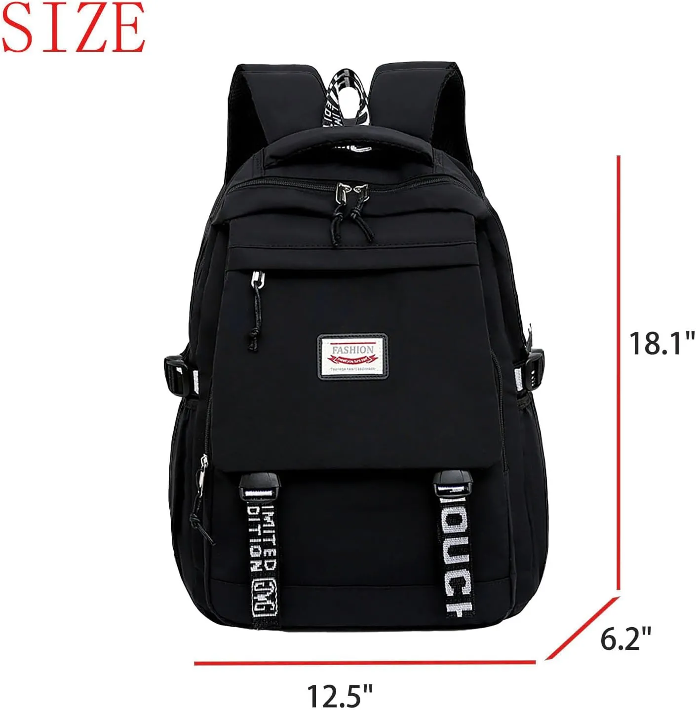 Casual Print Large Capacity College Backpack Outdoor Travel 15.6 inch Laptop Backpack for Men (BlackD)