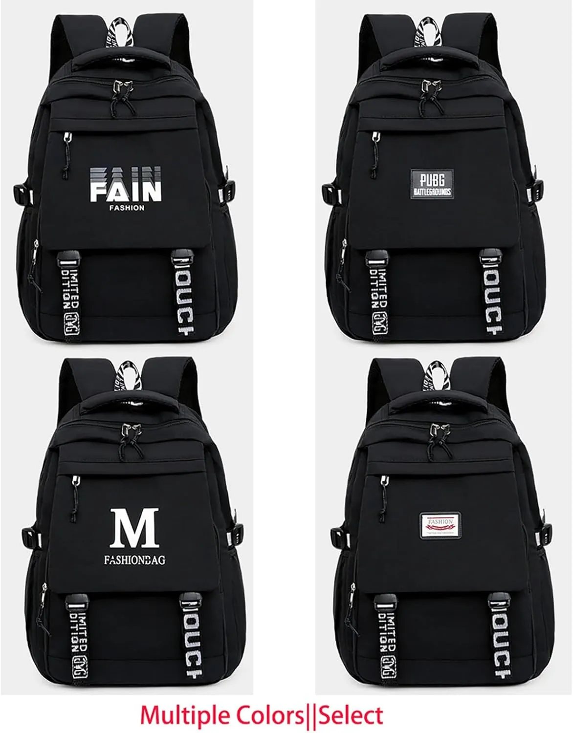 Casual Print Large Capacity College Backpack Outdoor Travel 15.6 inch Laptop Backpack for Men (BlackD)