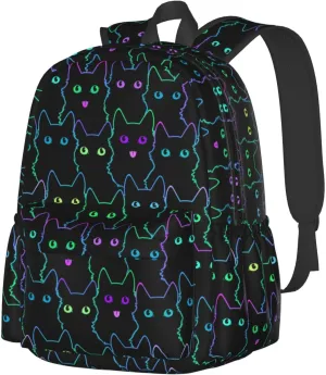 Cat Backpack Bookbag For Girls Boys To School Lightweight Casual Laptop Backpacks Travel Daypack