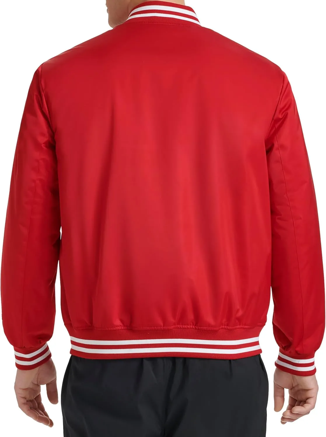 Champion Men's Logo Striped-Trim Varsity Jacket