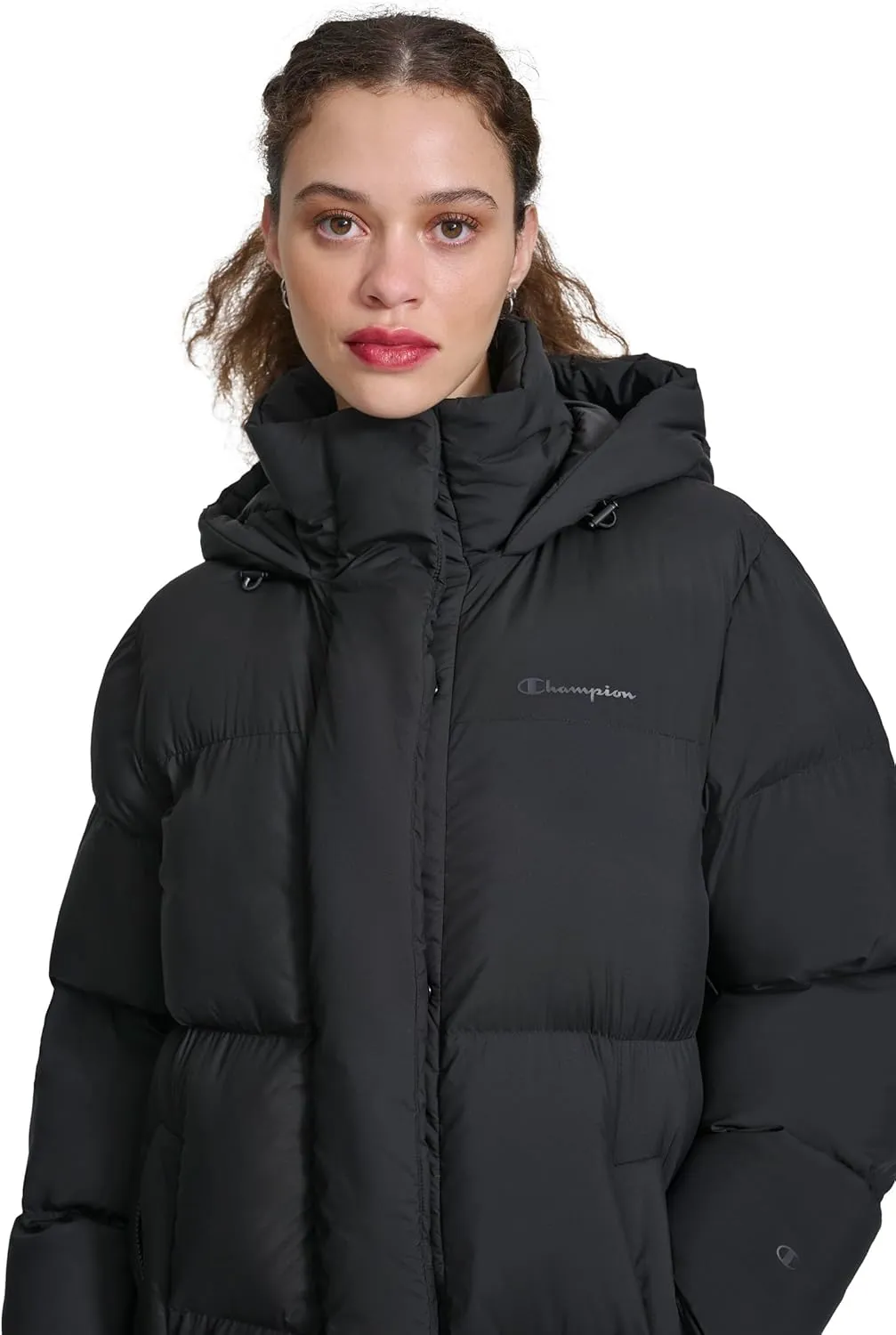 Champion Women's Extra Long Quilted Puffer Jacket with Hood