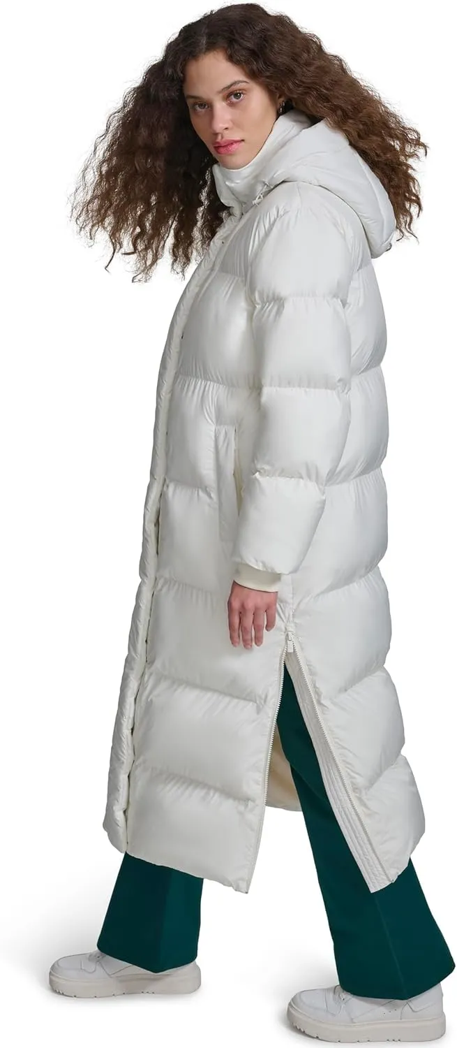 Champion Women's Extra Long Quilted Puffer Jacket with Hood