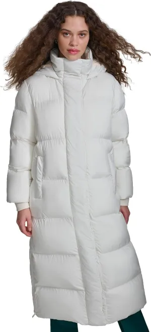 Champion Women's Extra Long Quilted Puffer Jacket with Hood