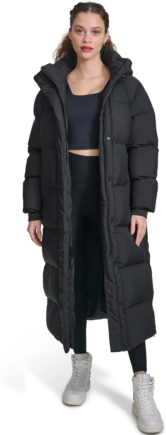 Champion Women's Extra Long Quilted Puffer Jacket with Hood
