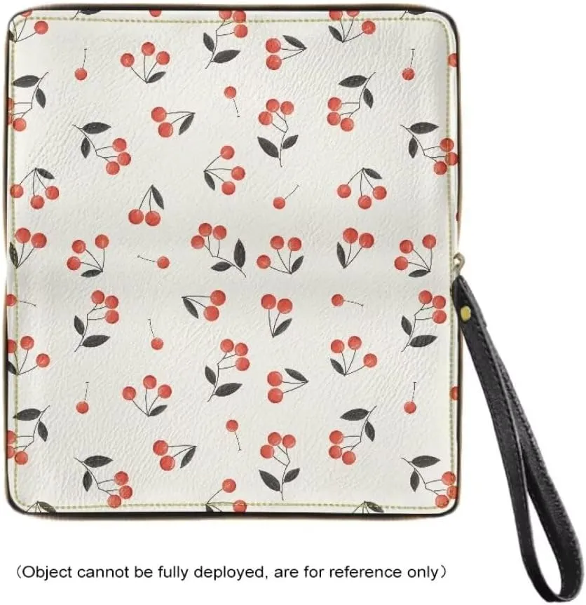 Cherry Leather Wallet for Women Waterproof Zip Around Clutch Travel Purse Large Capacity Cute Card Case Money Clips