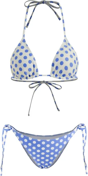 CIDER Swimsuit Bikinis for Women Halter Polka Dot Bikini Set Tie Side V Neck Low Waist Swimwear Bathing Suits