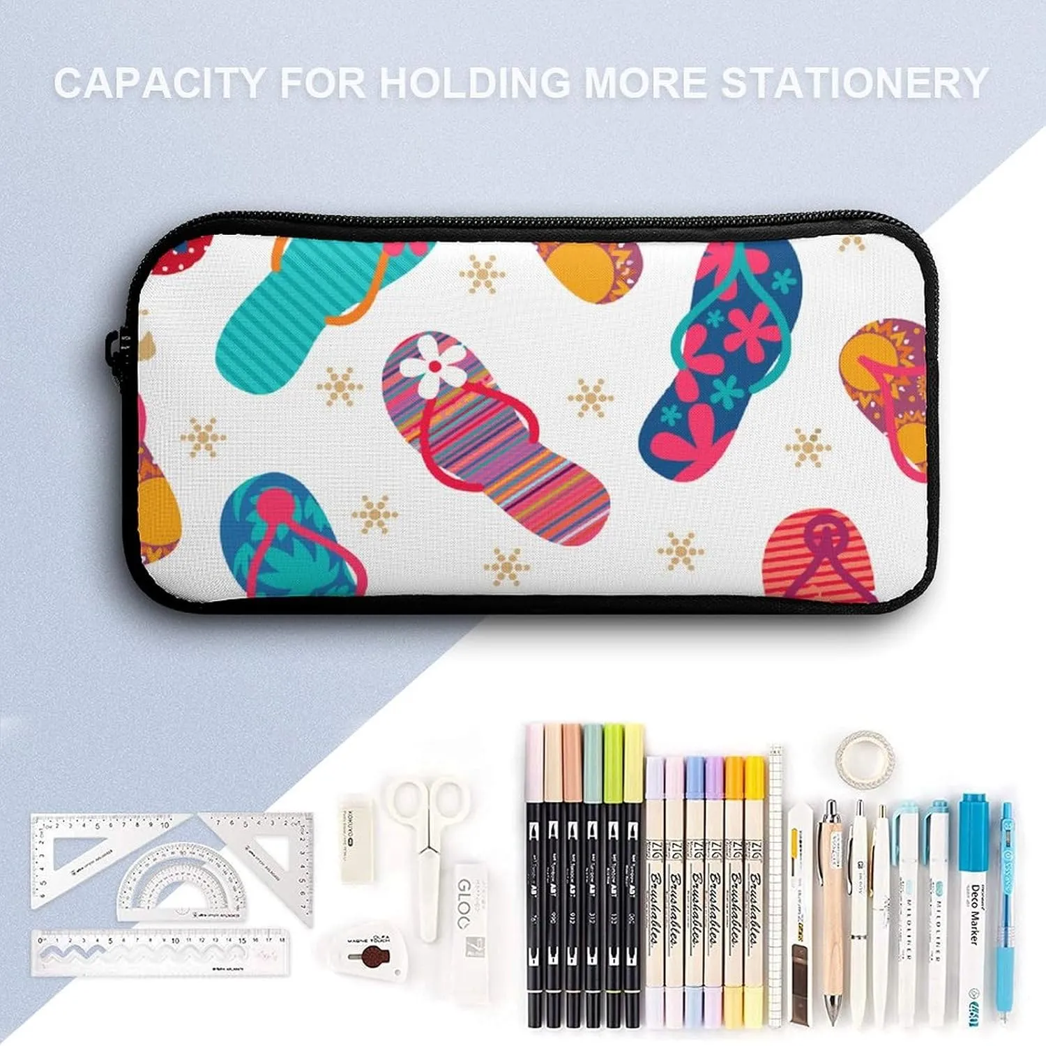 Cool Flip Flops Slippers Portable Large Capacity Backpack Meal Bag Set Unisex