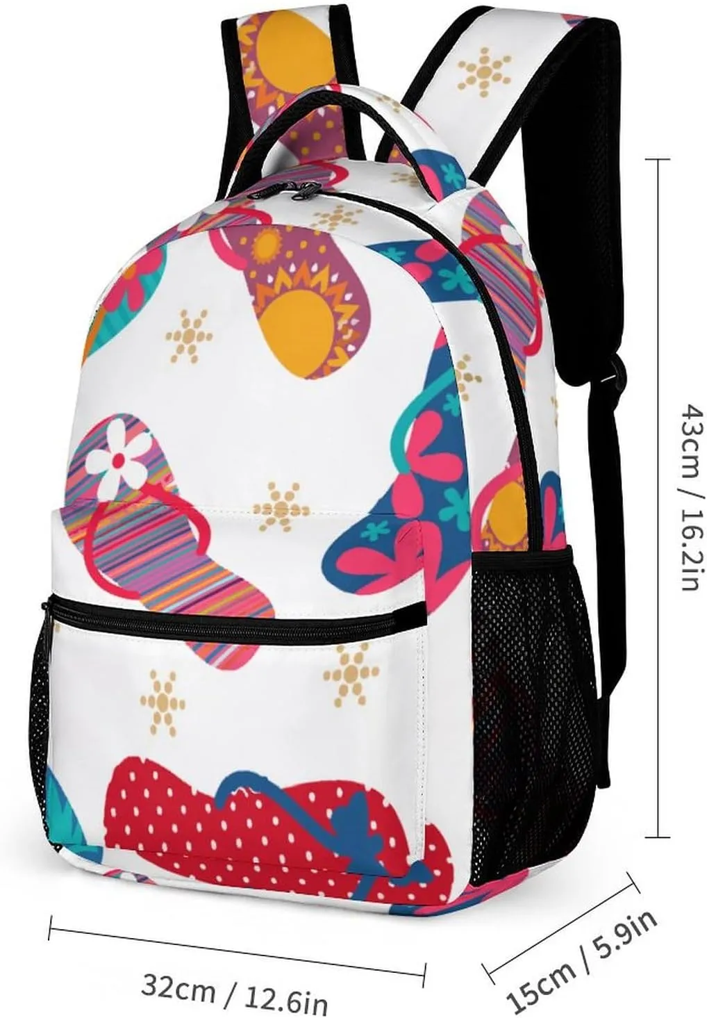Cool Flip Flops Slippers Portable Large Capacity Backpack Meal Bag Set Unisex