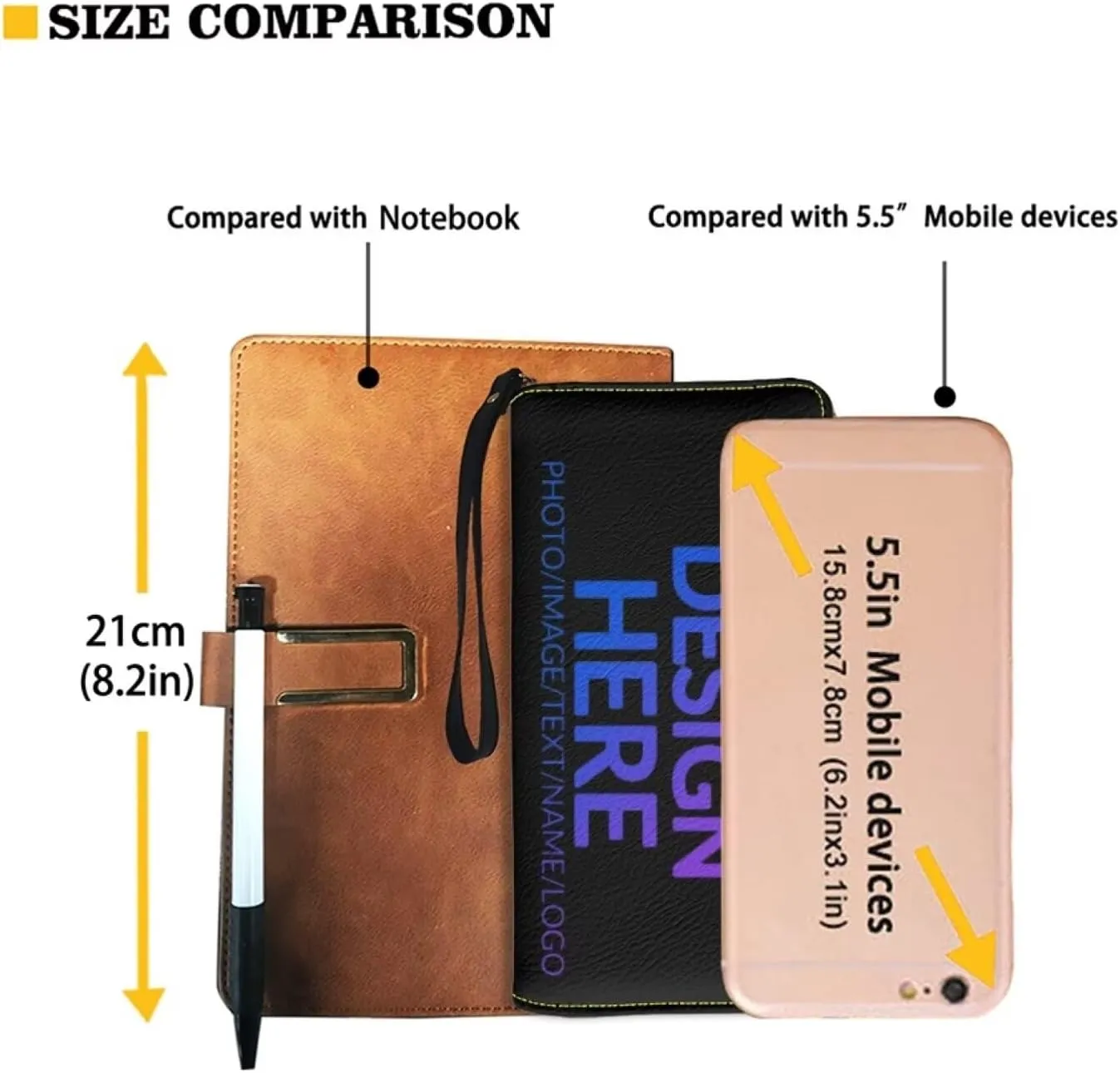 Custom Wallet for Men Handbag Casual Travel Money Clips with Coin Picket 4 Card Slots Zip Around Clutch